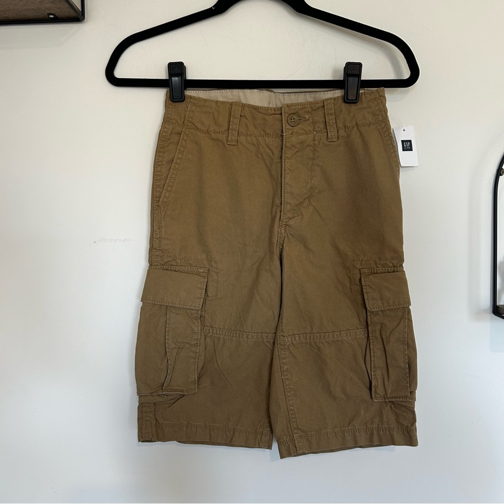 NEW Gap Kids 100% Cotton Khaki Cargo Shots‎ Size 12 Slim